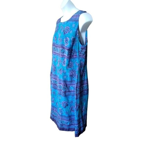 R & K Floral Print Sleeveless Back Keyhole Zip Closure Shift Dress Plus Size 20W - Picture 5 of 8